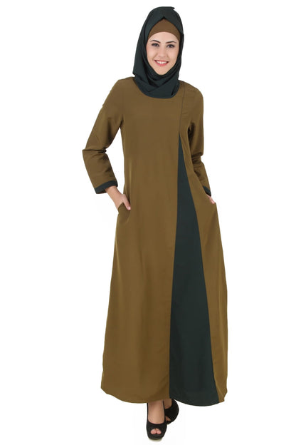 Jihan Olive & Dark Green Kashibo Abaya