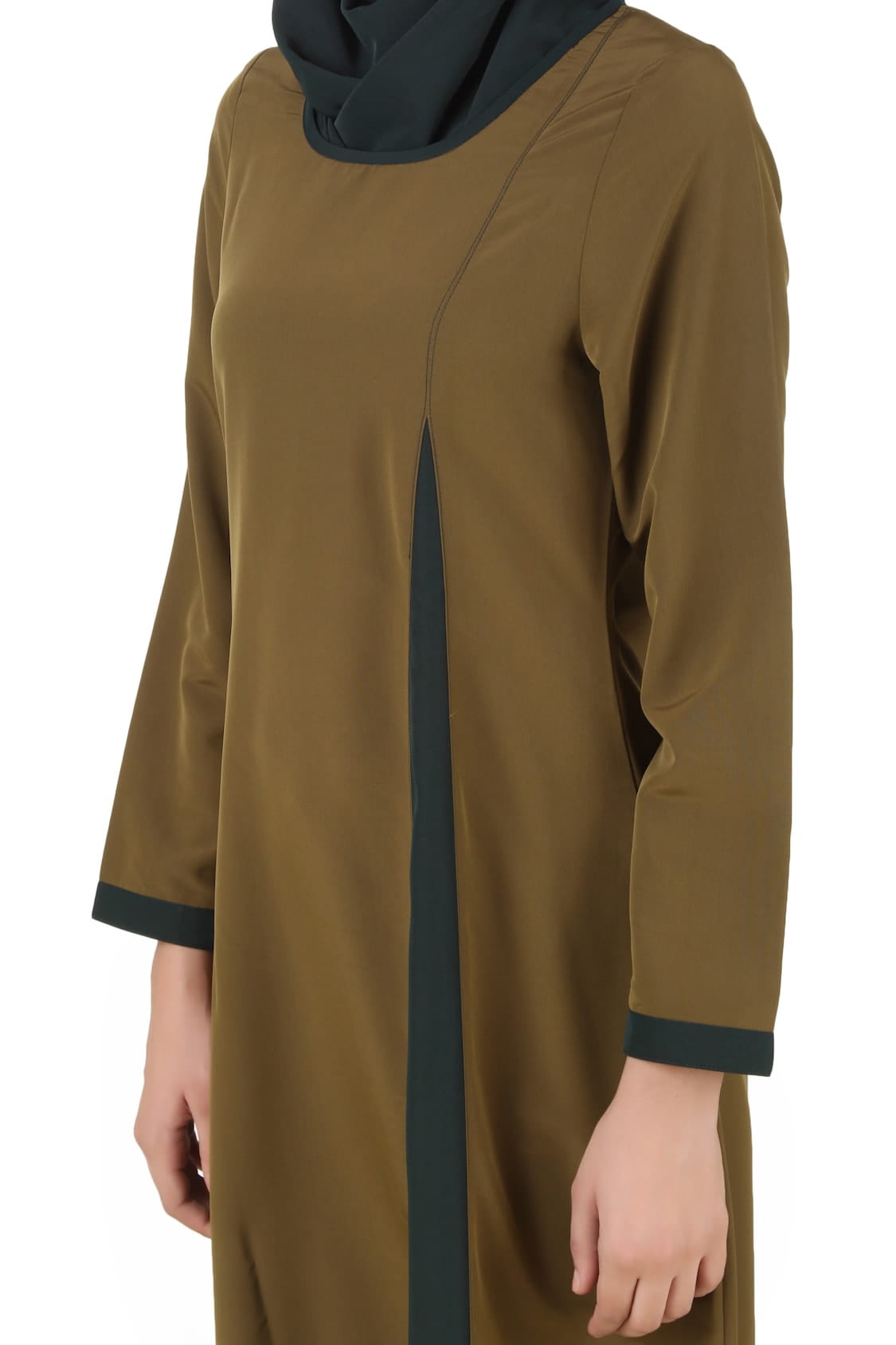 Jihan Olive & Dark Green Kashibo Abaya
