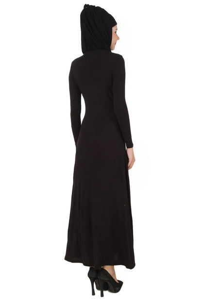Asna Black Jersey Abaya