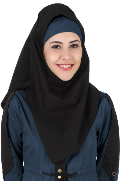 Husniya Navy Blue Cotton Jilbab