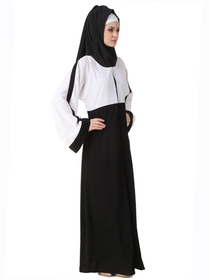 Norhan Black & White Nida Dubai Abaya