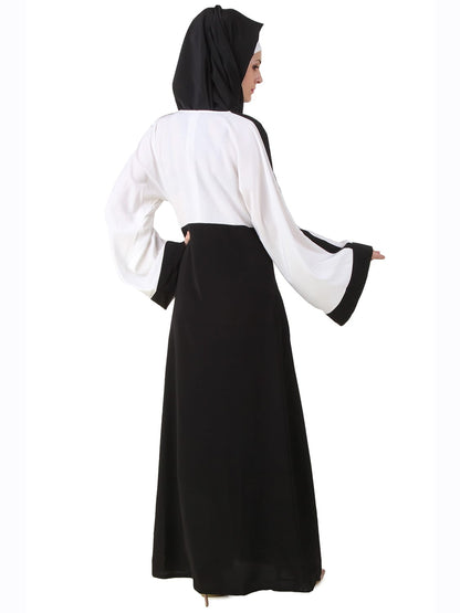 Norhan Black & White Nida Dubai Abaya