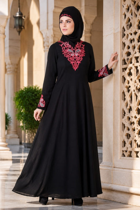 Subaha Black Rayon Abaya