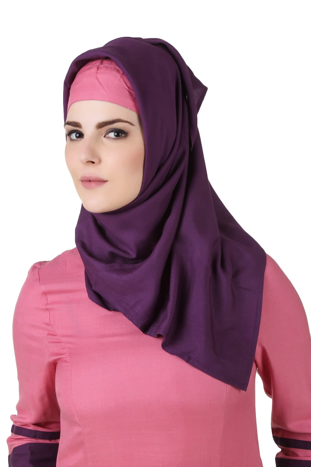 Noreen Pink & Purple Rayon Abaya