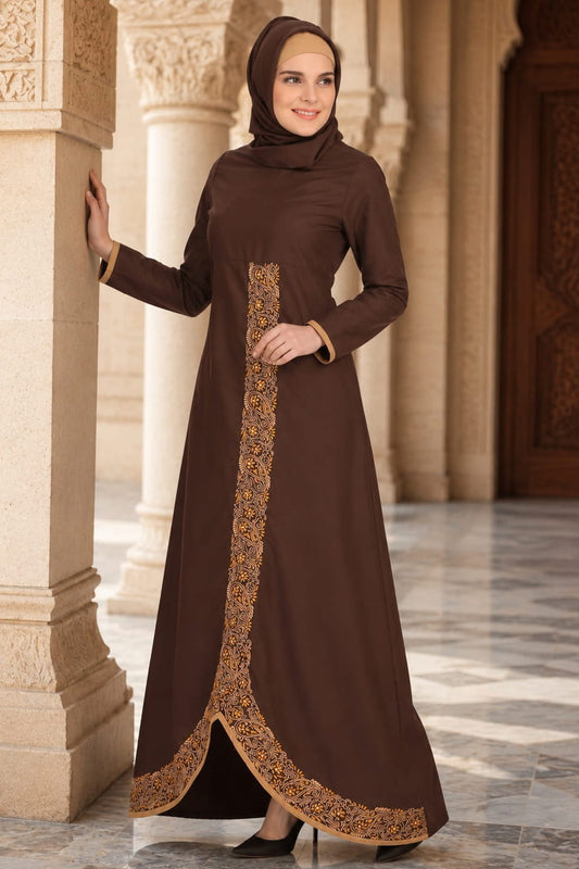 Shimaz Brown Kashibo Short Abaya