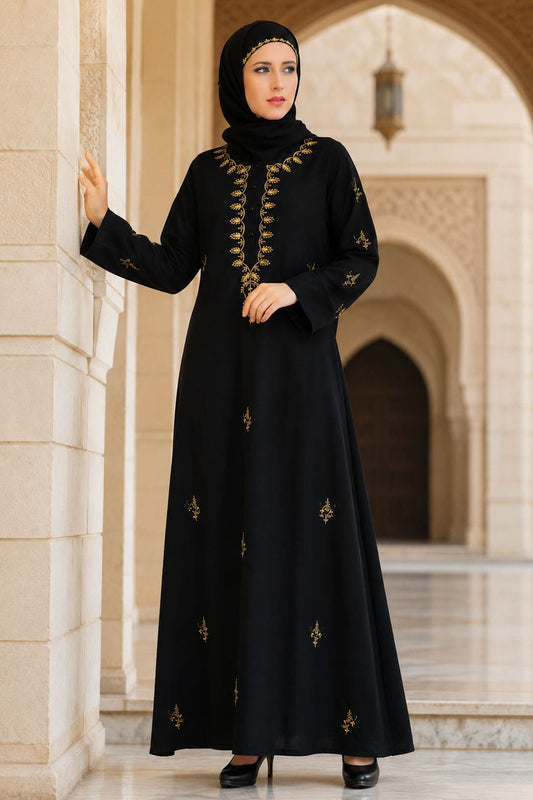Ablah Black Cotton Abaya
