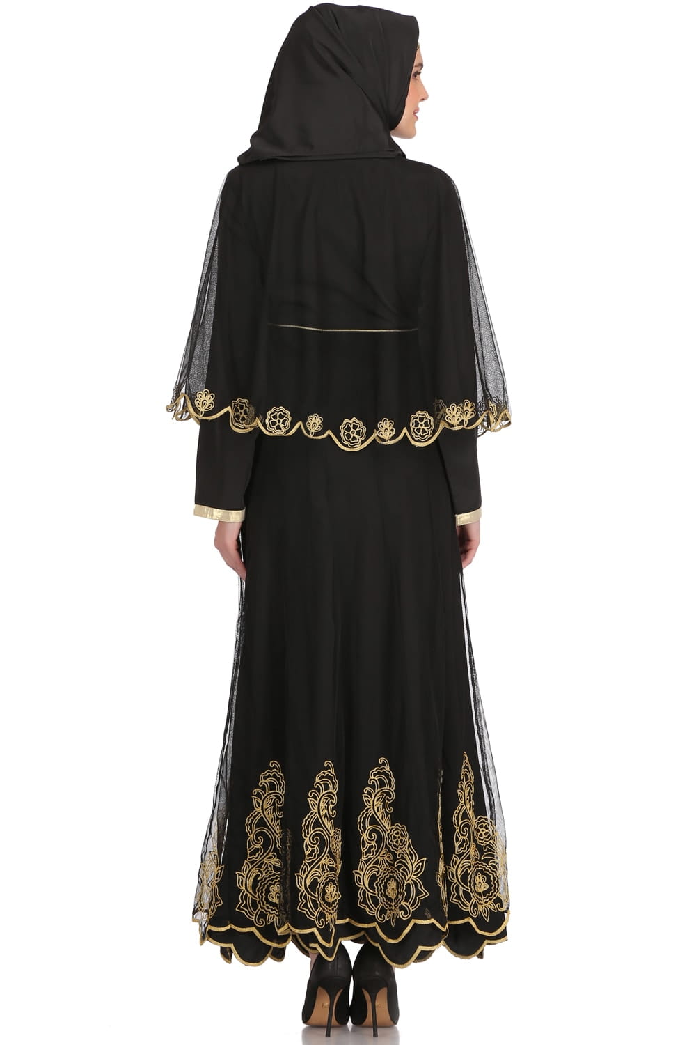 Nazuk Black Nida & Net Abaya