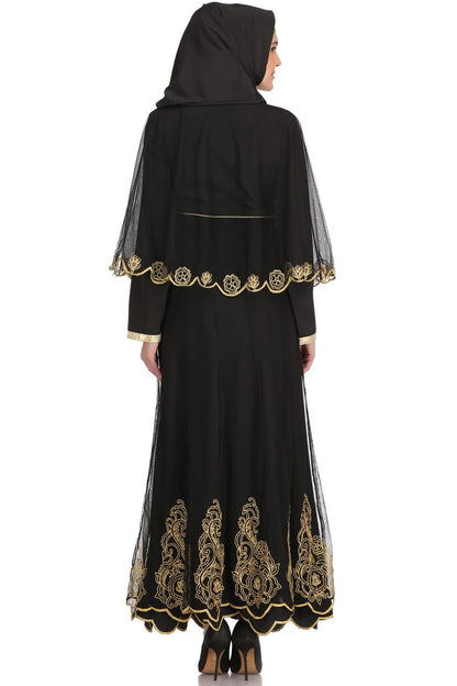 Nazuk Black Nida & Net Abaya
