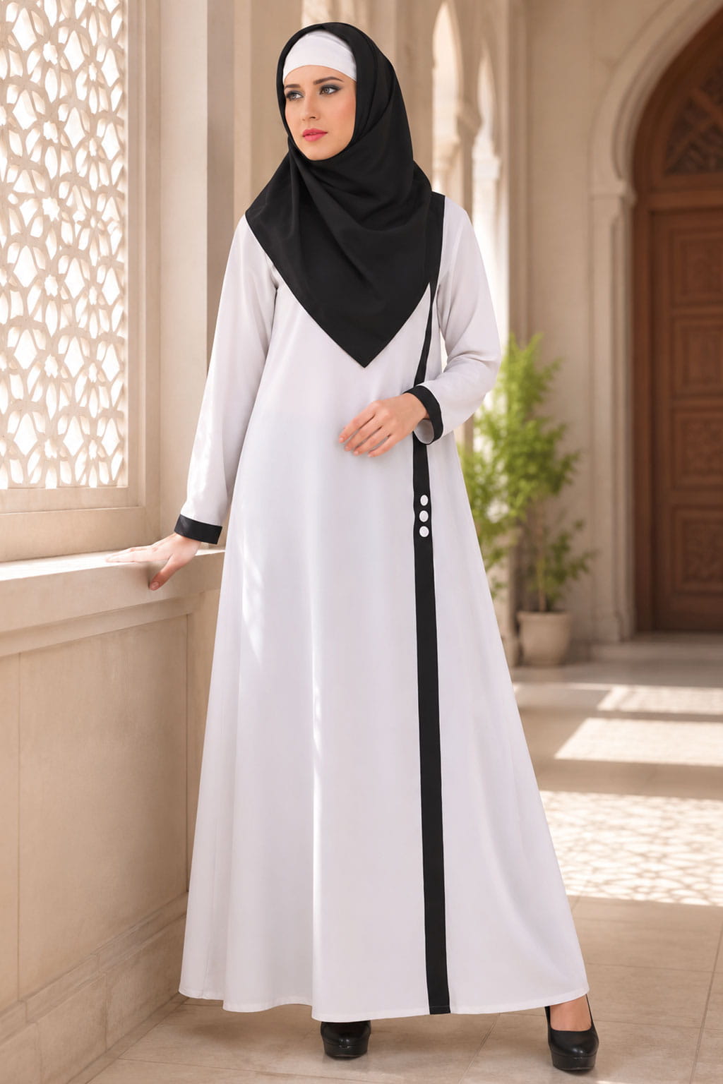 Romeesa White Kashibo Abaya
