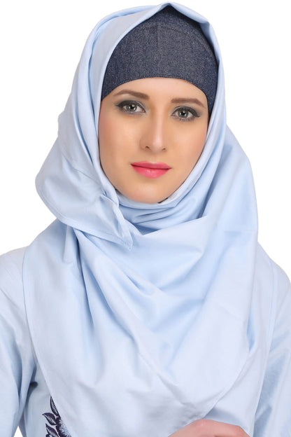 Shadiyah Blue Denim & Chambray Abaya