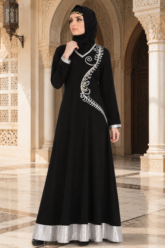 Qareebah Black Nida Abaya