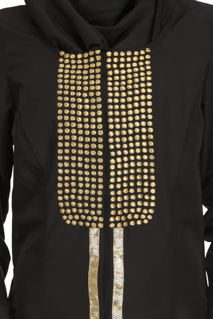 Maysun Black Front Open Abaya