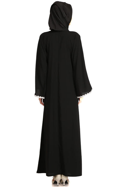 Fatihah Black Nida Front Open Dubai Abaya