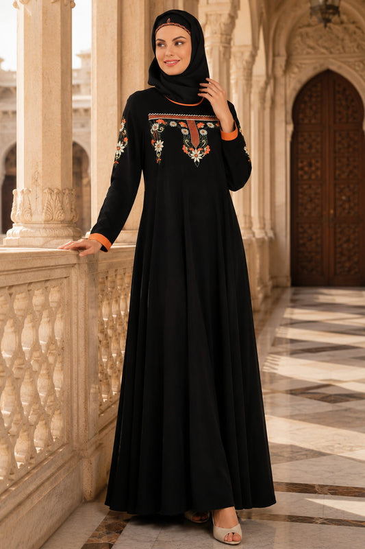 Madeeha Black Nida Umbrella Abaya