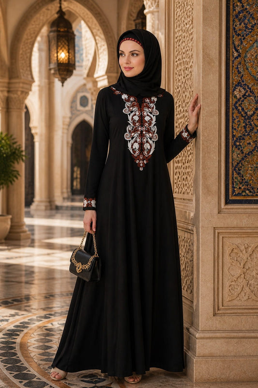 Zohra Black Rayon Umbrella Abaya