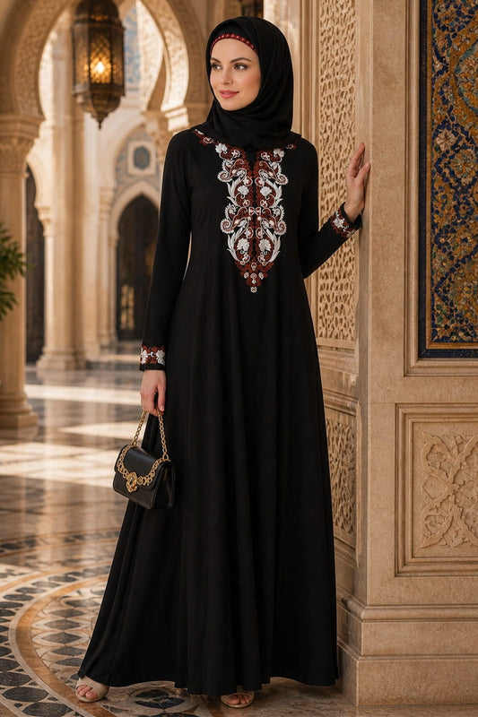 Zohra Black Rayon Umbrella Abaya