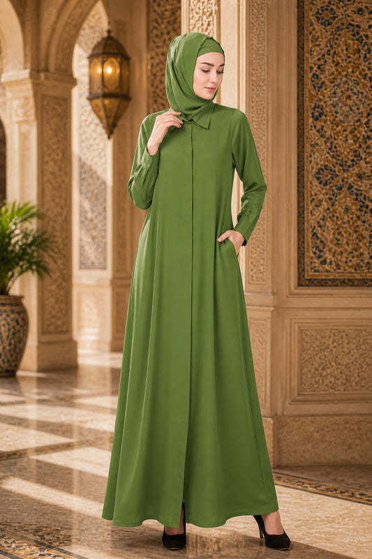 Sumaira Front Open Crepe Abaya
