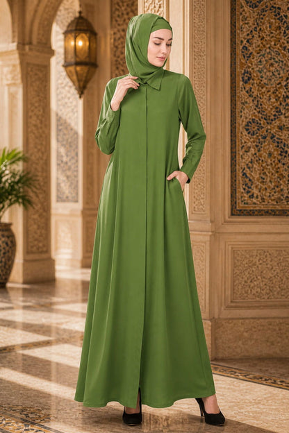 Sumaira Front Open Crepe Abaya