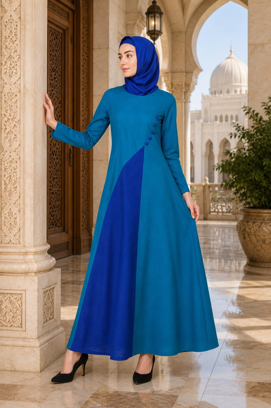 Shabina Dual Colour Rayon Abaya