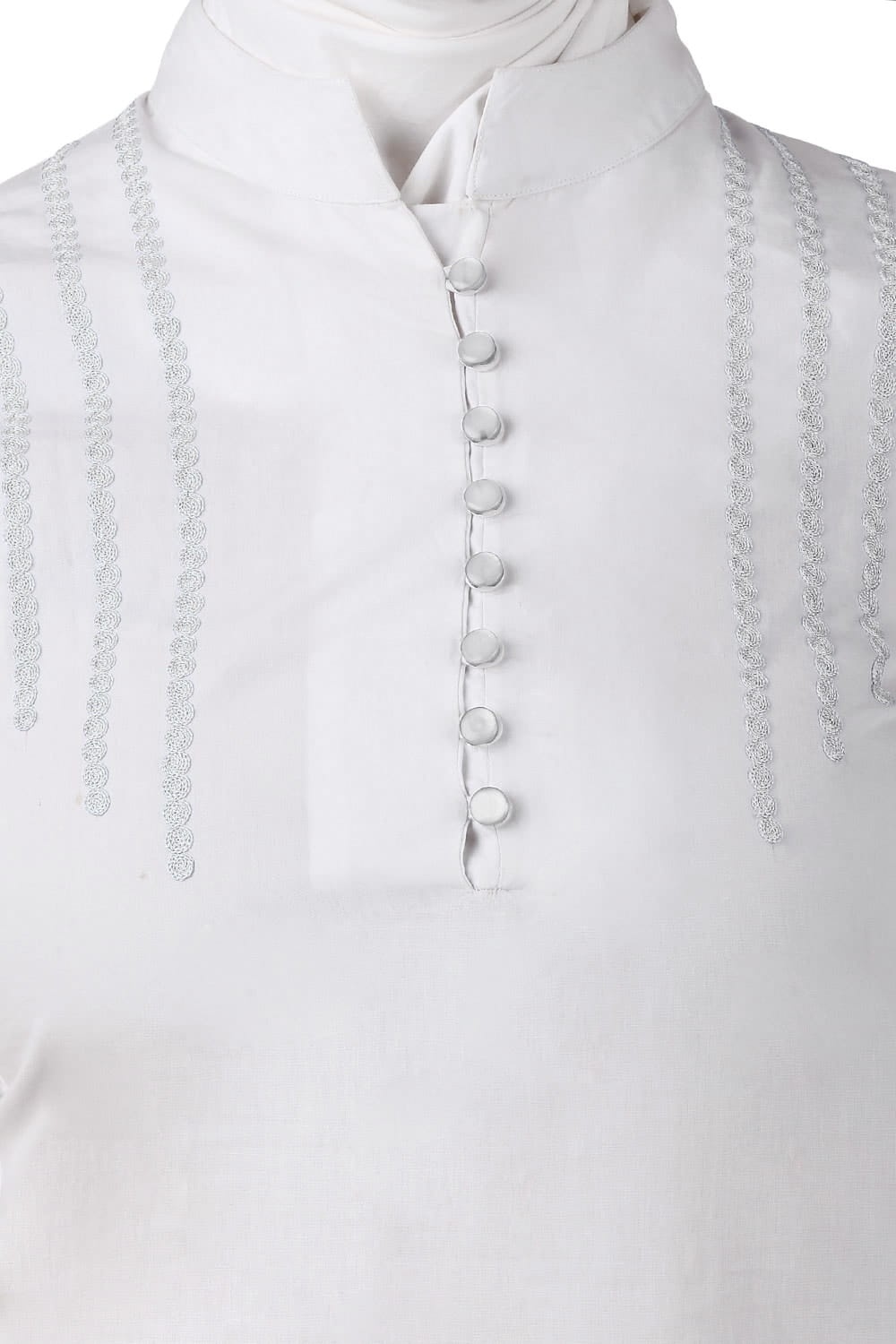 Hajna White Cotton Abaya