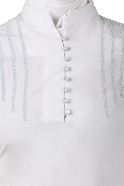 Hajna White Cotton Abaya