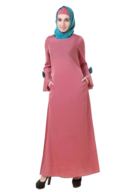 Dusty Pink Crepe Abaya AY-709