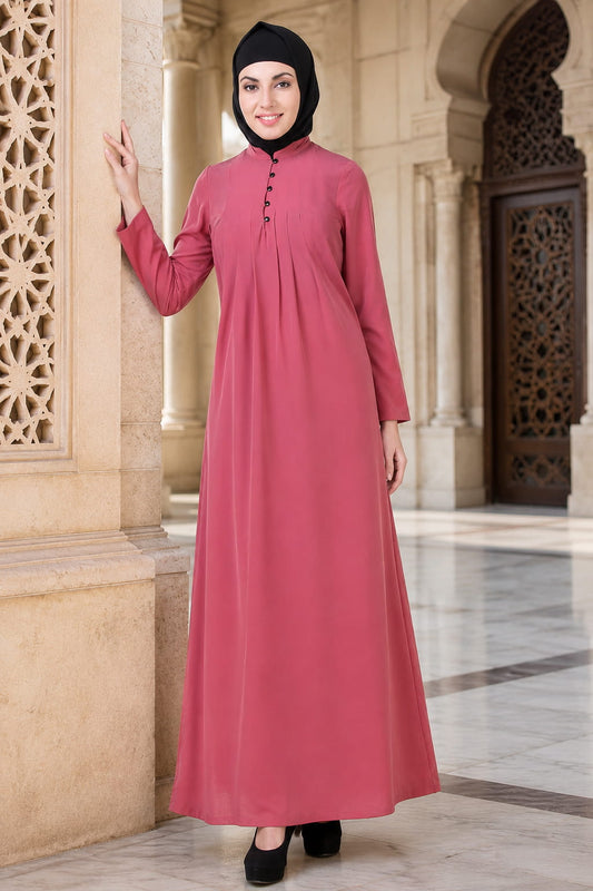 Dusty Pink Crepe Abaya