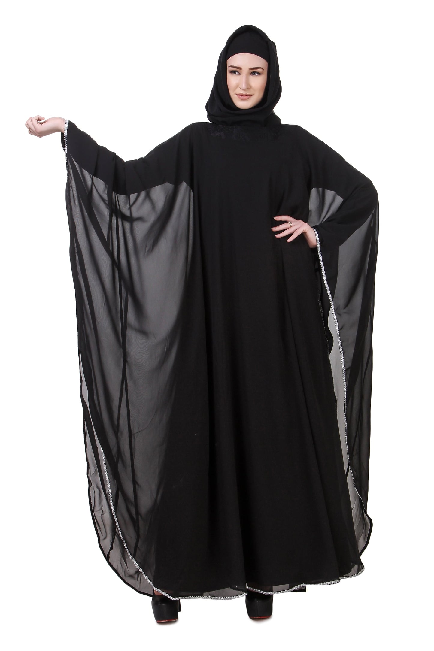 Black Nida Dubai Batwing Abaya