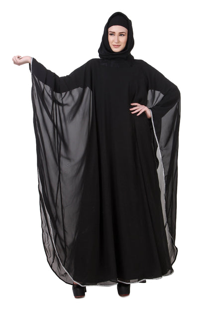 Black Nida Dubai Batwing Abaya