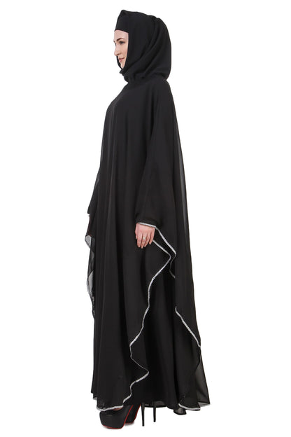 Black Nida Dubai Batwing Abaya