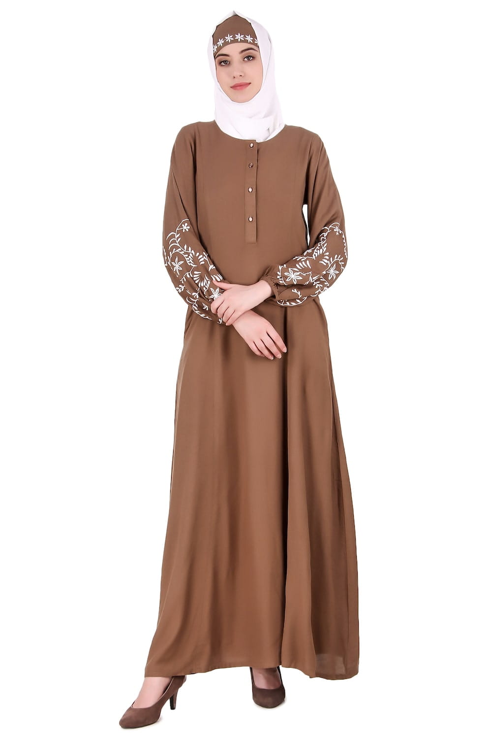 Rayon Princess Seam Khaki Abaya