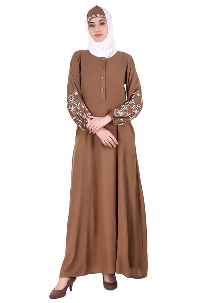 Rayon Princess Seam Khaki Abaya