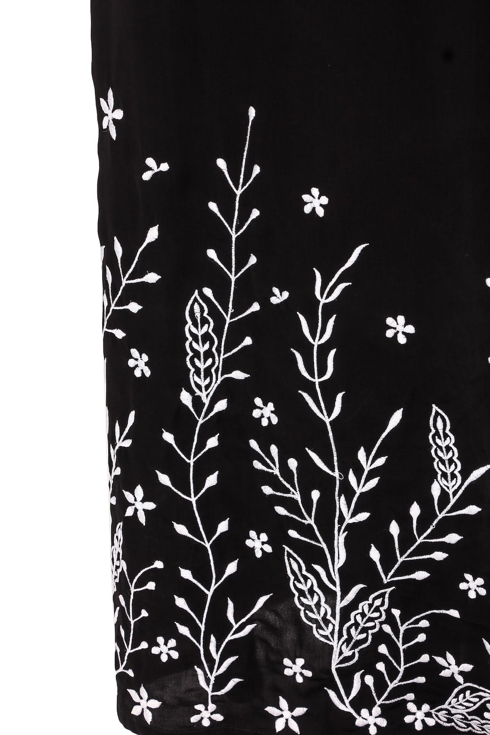 Descending Leaf Pattern Embroidered Abaya
