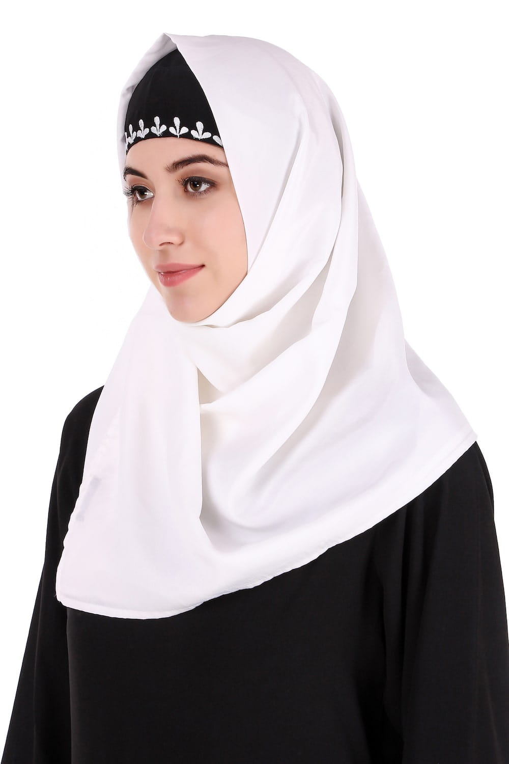 Descending Leaf Pattern Embroidered Abaya
