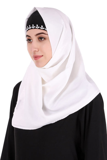 Descending Leaf Pattern Embroidered Abaya