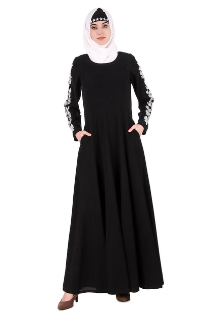 Floral Embellished Sleeve Anarkali Abaya