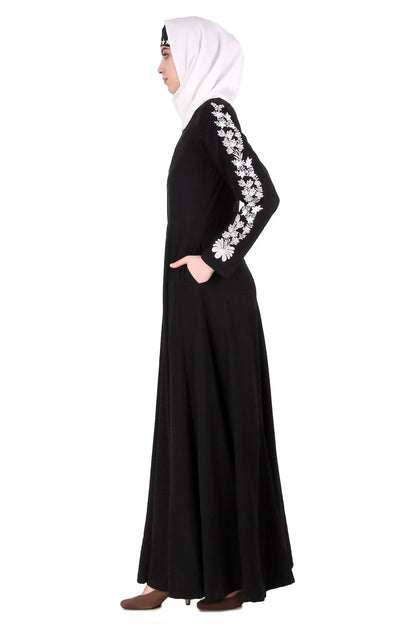 Floral Embellished Sleeve Anarkali Abaya