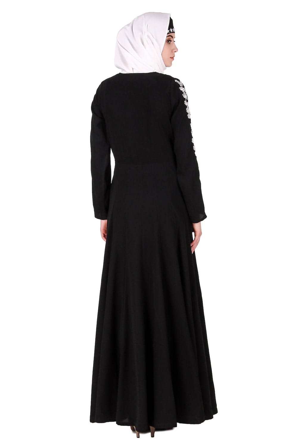 Floral Embellished Sleeve Anarkali Abaya