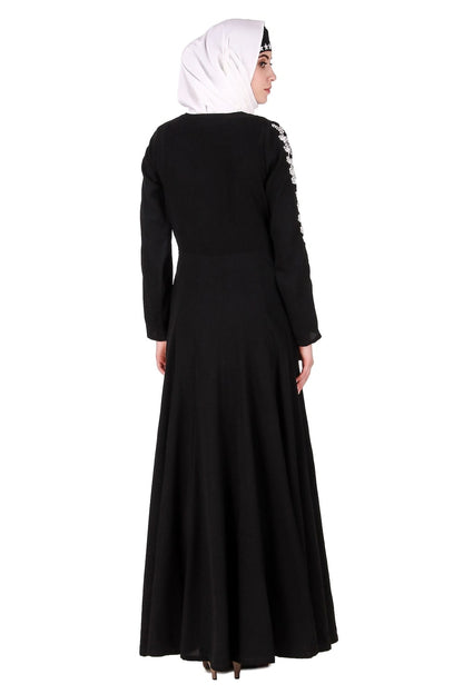 Floral Embellished Sleeve Anarkali Abaya