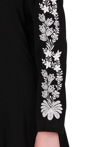Floral Embellished Sleeve Anarkali Abaya