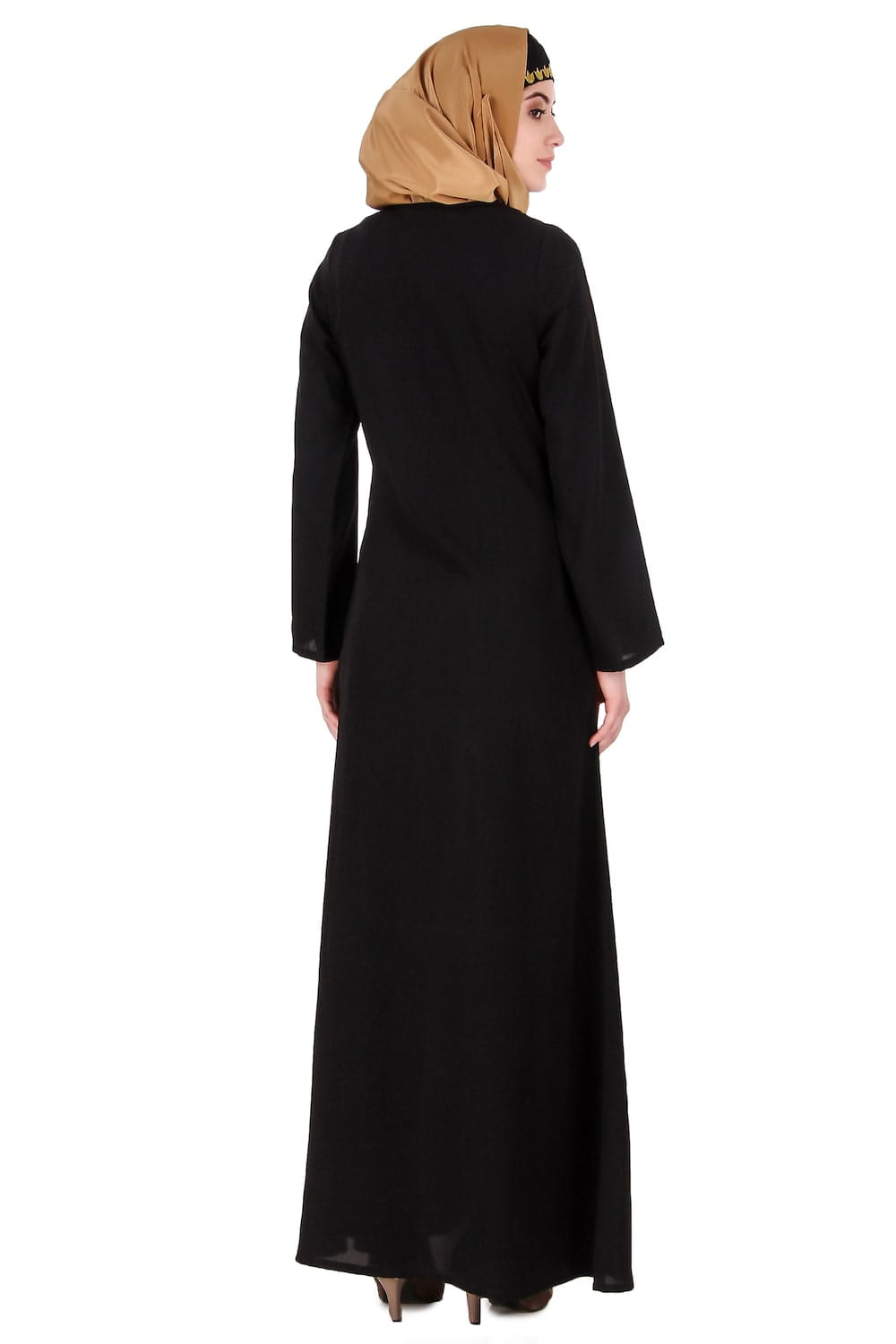 Gold Floral Embroidered Festive Abaya