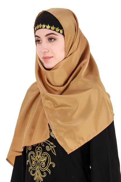 Gold Floral Embroidered Festive Abaya