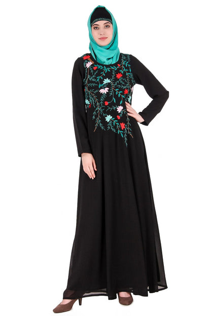 Nida & Georgette Dual Layer Anarkali Abaya