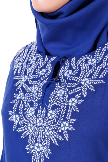Split Neck Embellished Rayon Abaya