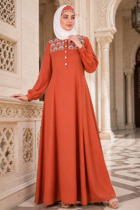 Embellished Yoke Formal Abaya