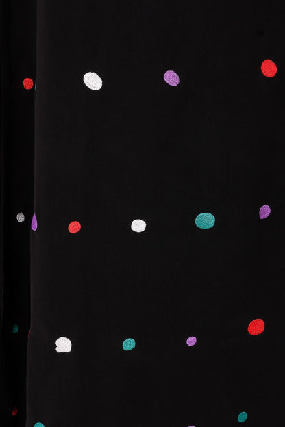 Colorful Embroidered Polka Dot Abaya