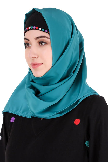Colorful Embroidered Polka Dot Abaya