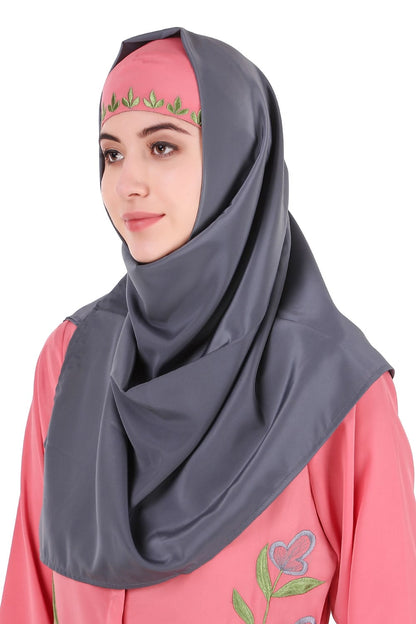 Dusty Pink Front Open Embellished Abaya