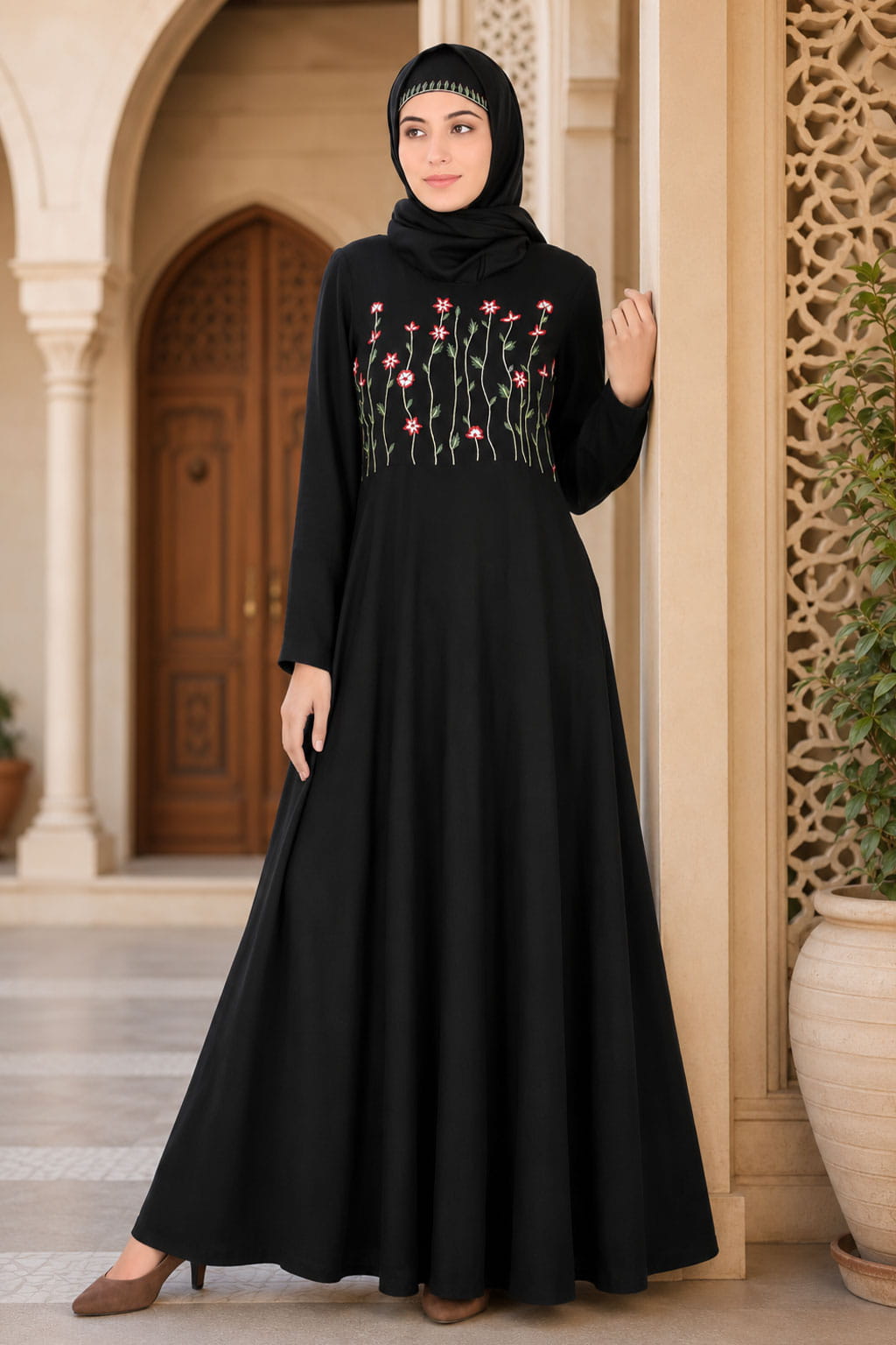 Growing Embellished Stem Anarkali Abaya