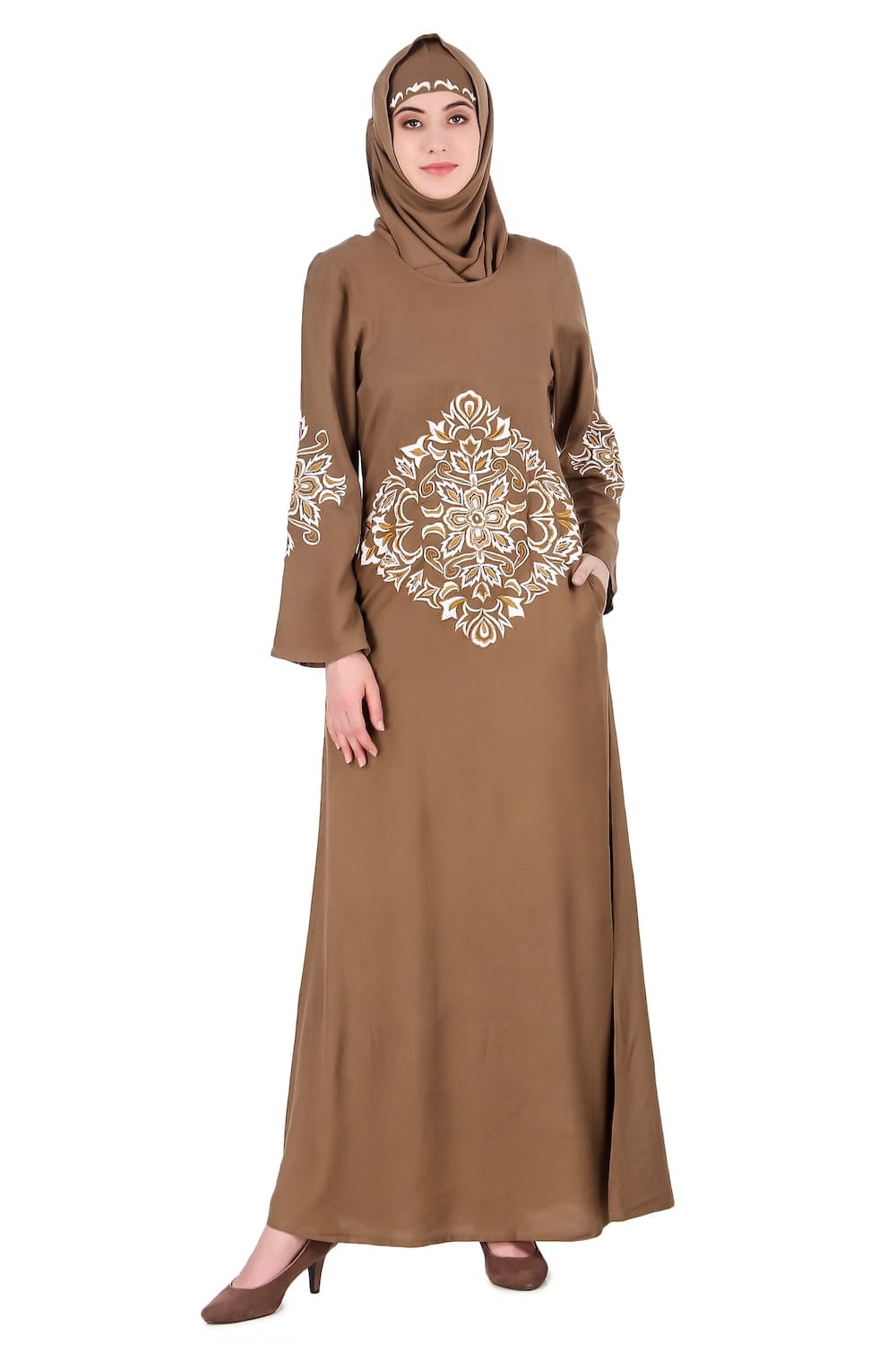 Floral Diamond Cut Festive Abaya
